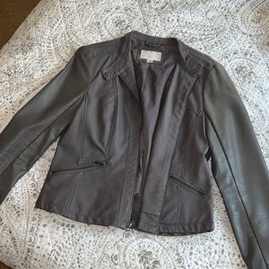 Gray faux leather jacket